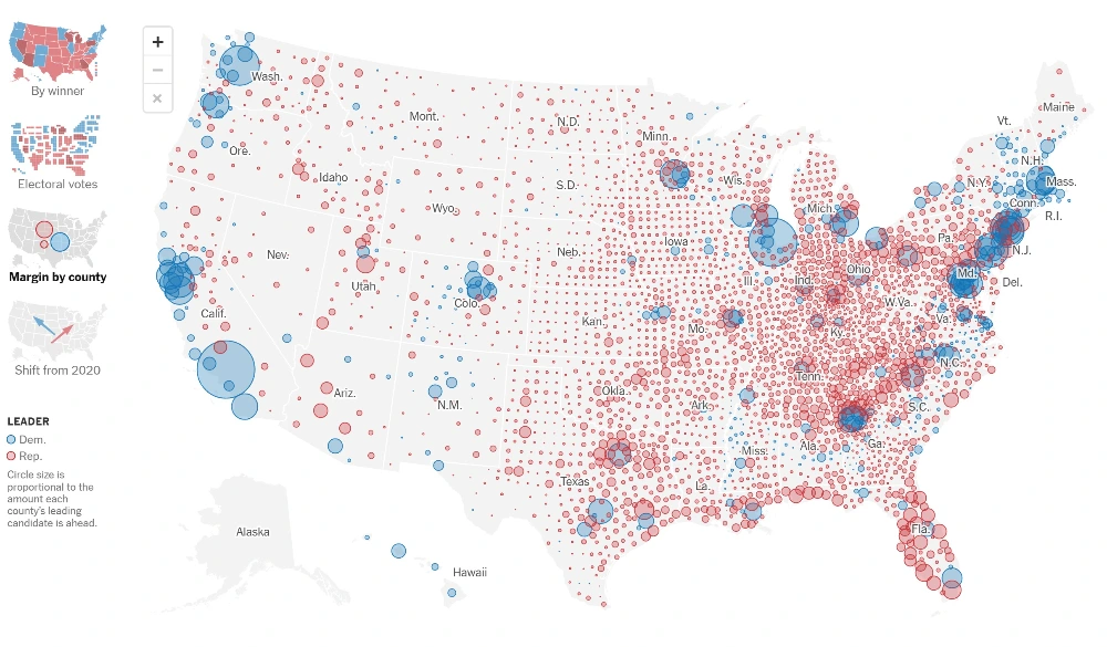 Storytelling with Data: NY Times - Geographical map