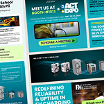 Electric vehicle charging marketing materials showcasing innovative EV charging technology and company branding.