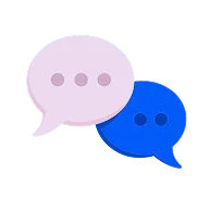 A icon of two message bubbles.