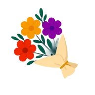 A icon of a bouquet of flowers.