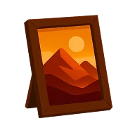 A icon showing a frame of a photo of a mountain
