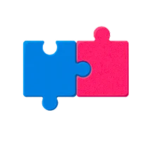 A icon of two puzzle pieces