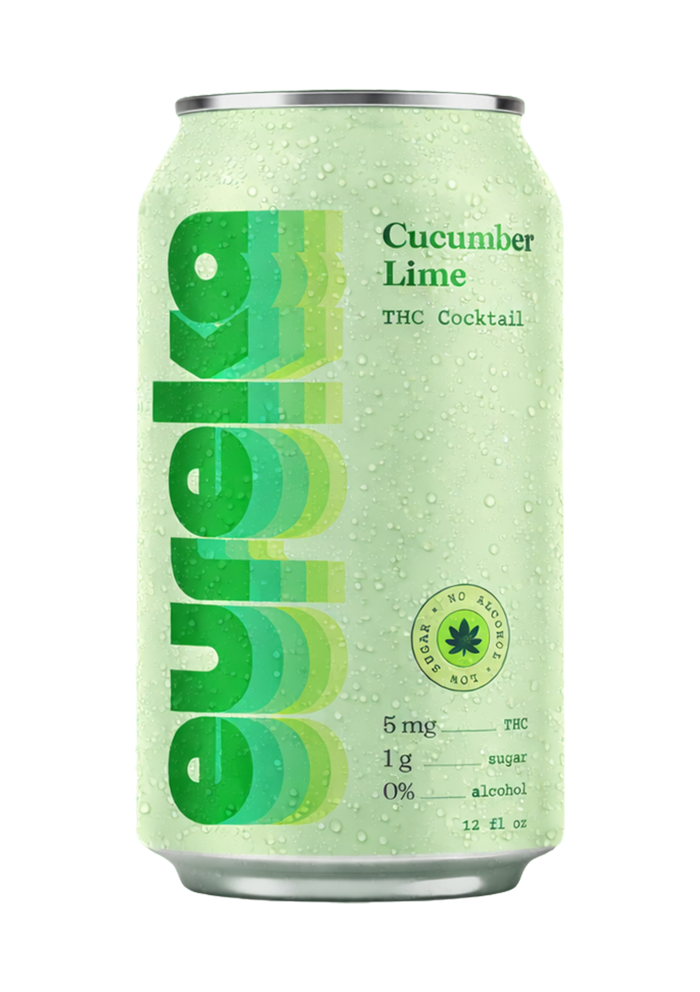 A can of Eureka THC Cocktail, with 5mg of THC and the flavor of Cucumber Lime