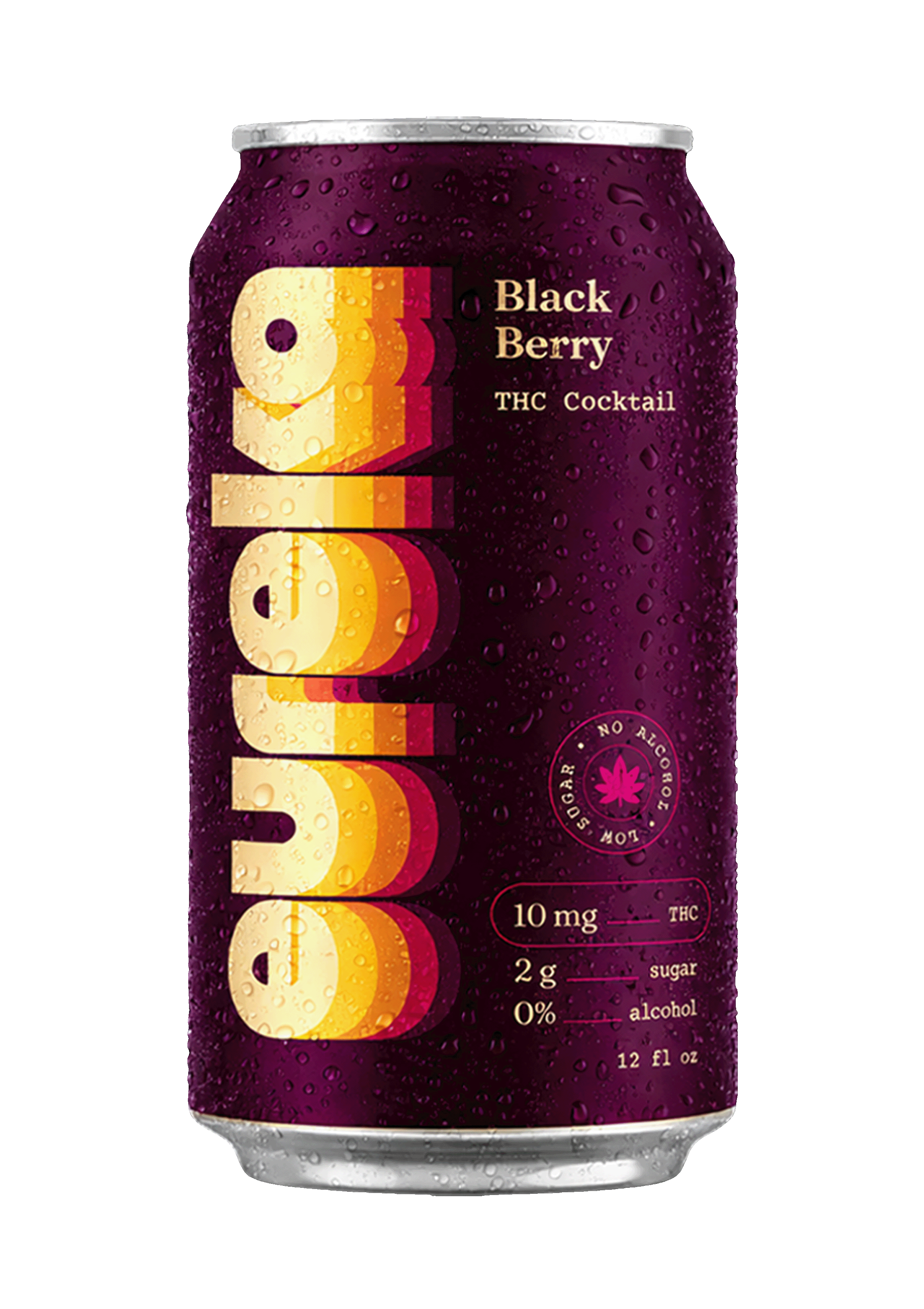 A can of Eureka THC Cocktail, with 10mg of THC and the flavor of Black Berry