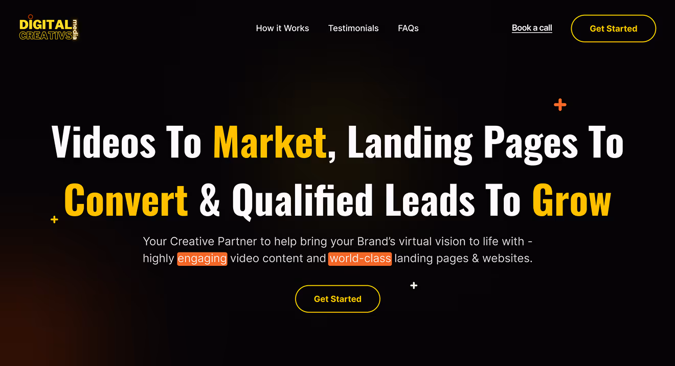 A screenshot of digital creativ's services page.