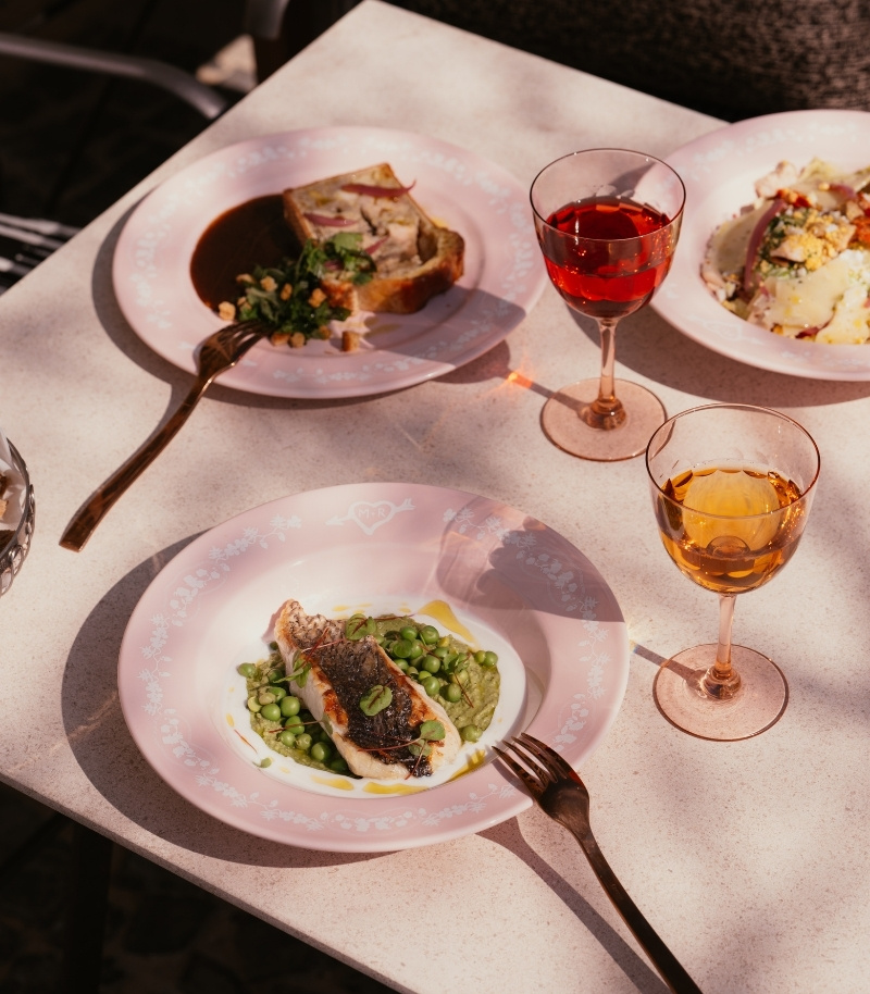 Seasonal dishes served at La Cuisine de Rose in Metz, a chic brasserie in the heart of Maison Heler.