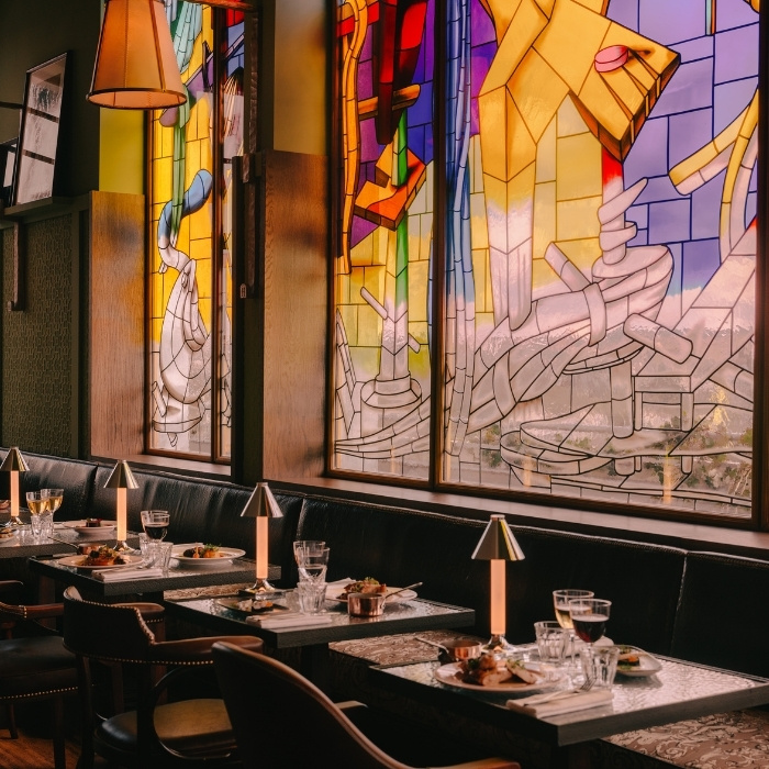 Elegant room at La Cuisine de Rose in Metz, decor designed by Philippe Starck.