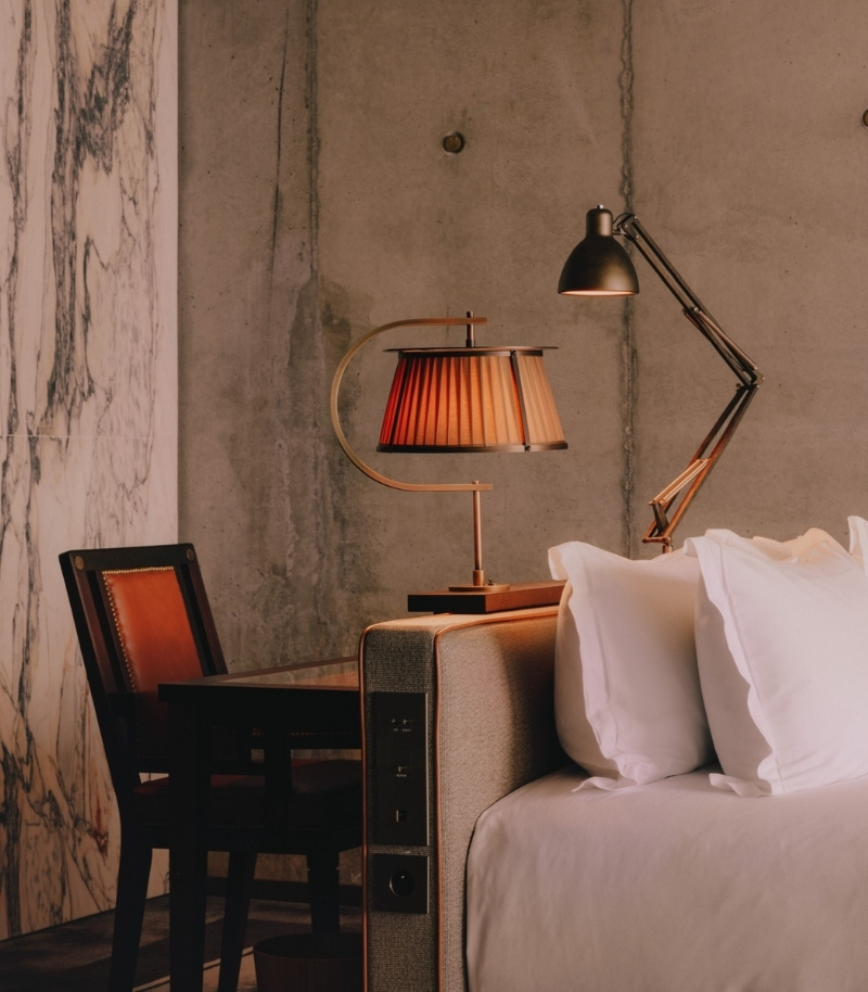 Room at the Maison Heler Metz hotel, in the refined universe of La Cuisine de Rose.