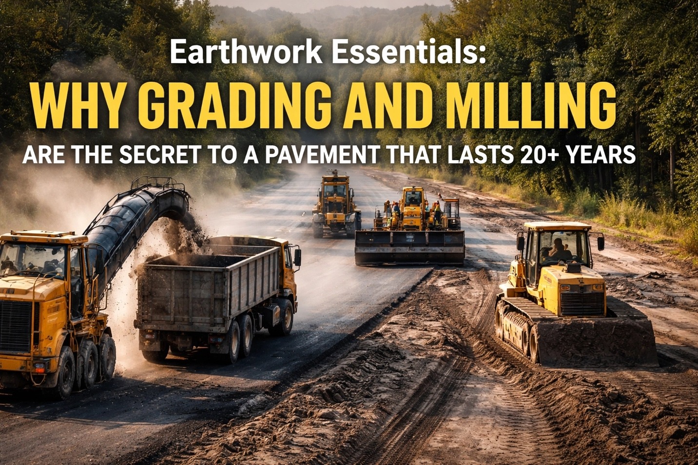 Earthwork Essentials: Why Grading and Milling Are the Secret to a Pavement That Lasts 20+ Years