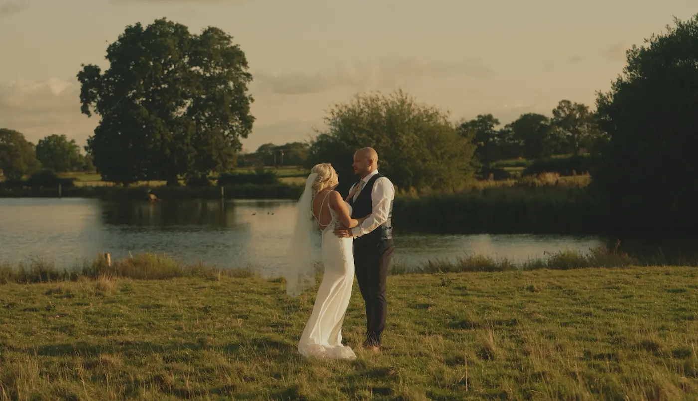 jake and amy confetti shot outside the reinassance at kelham hall