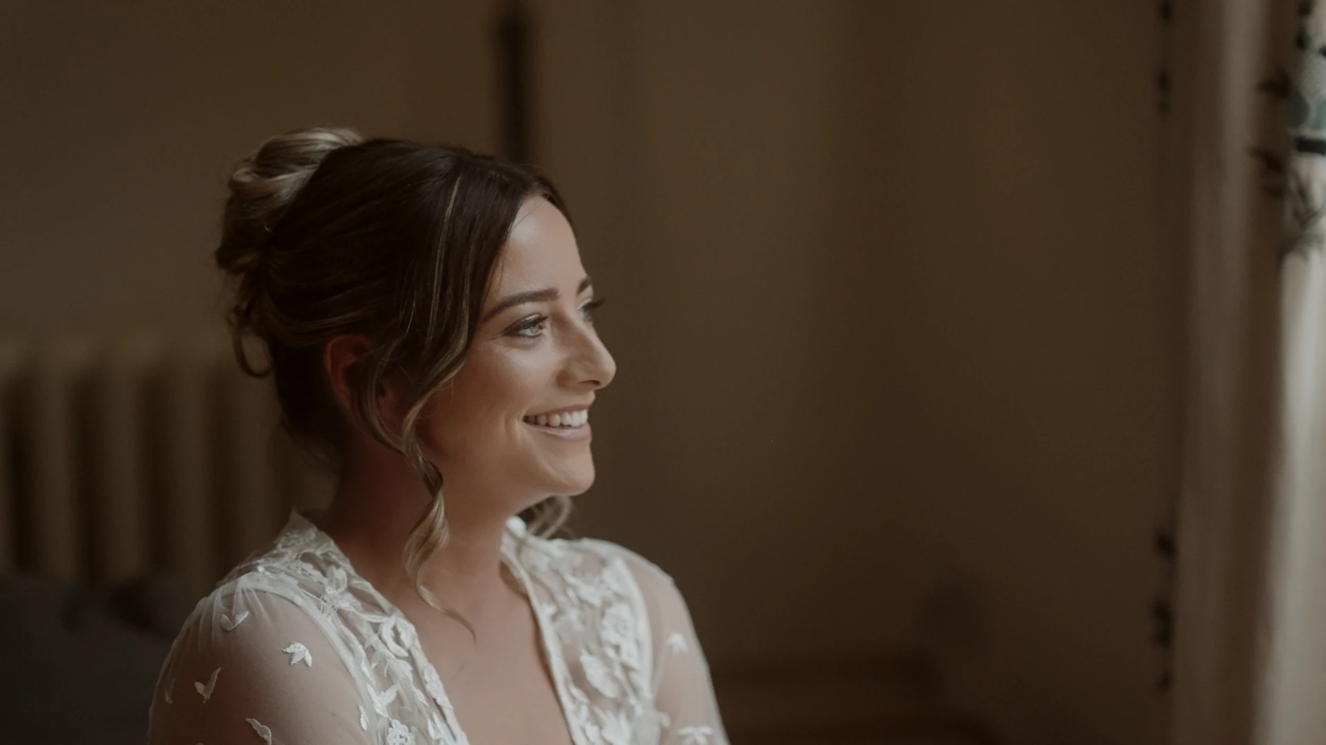 Amie getting ready at Pimhill Barn wedding venue, Shropshire