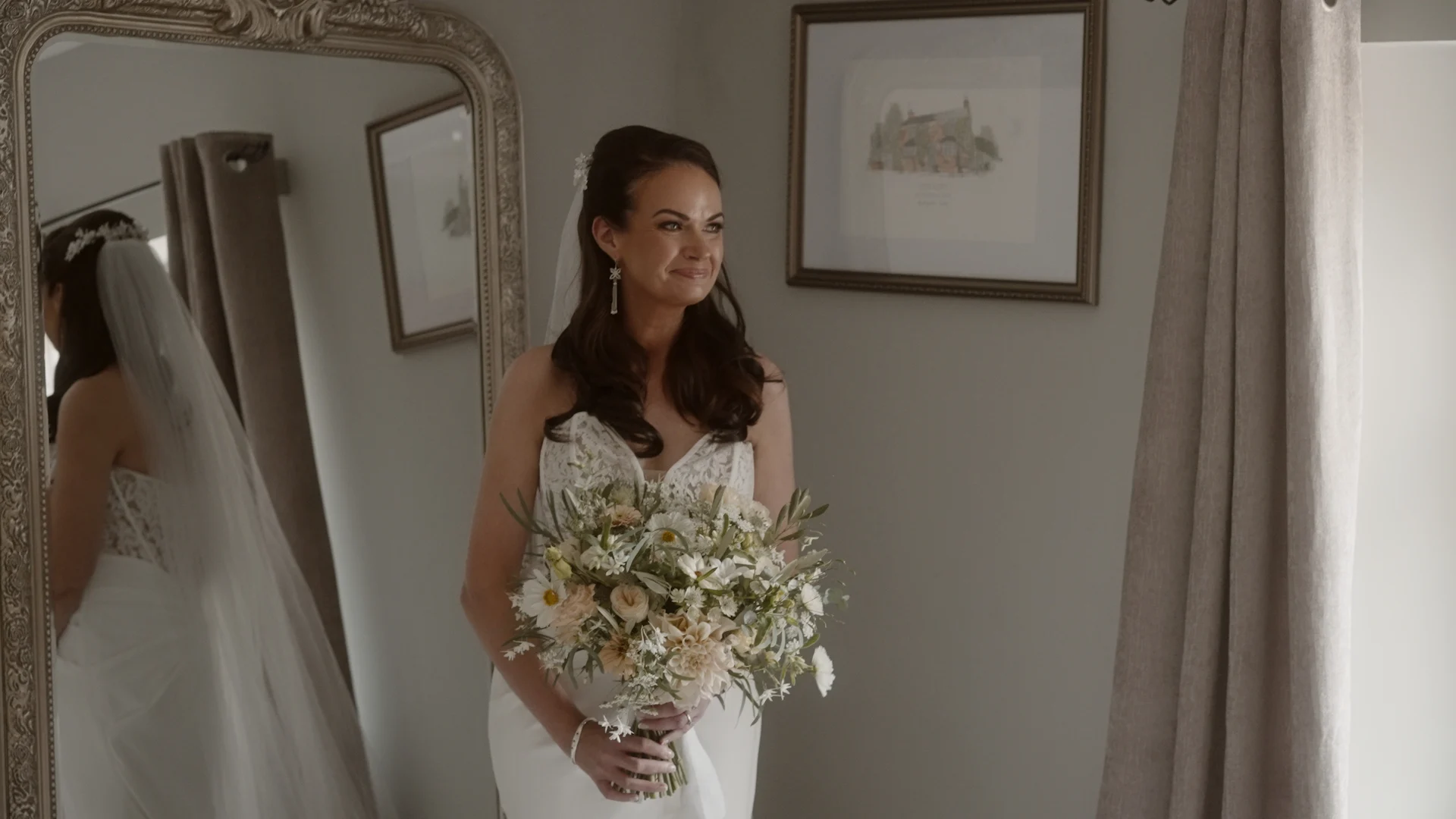 Bride entering ceremony area at The Reinassance at Kelham Hall