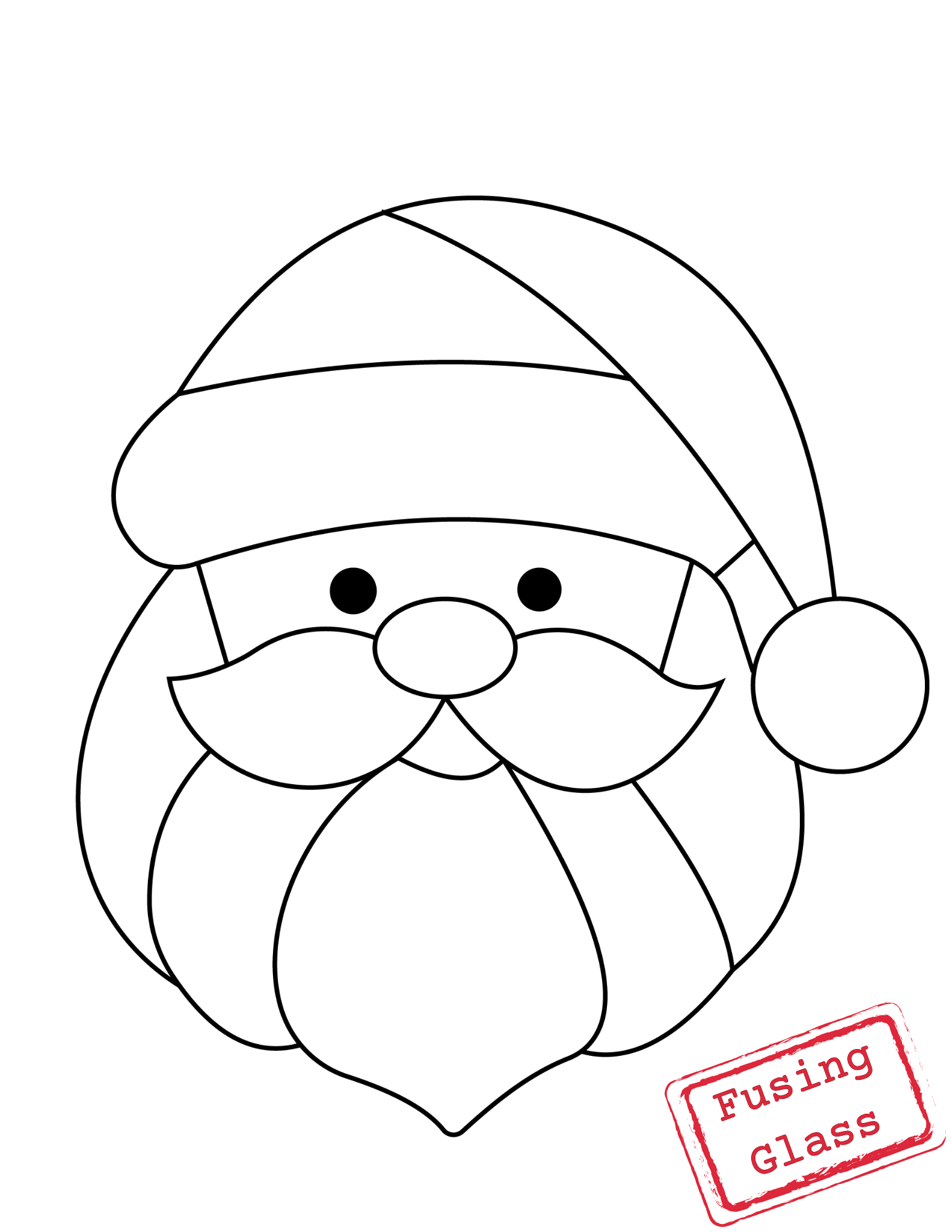 Fused glass Santa ornament Christmas holiday decor