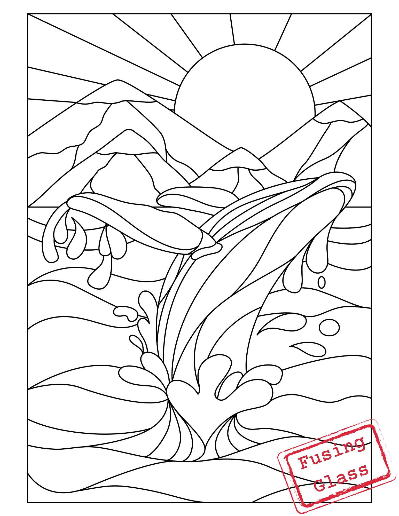 Fused glass window panel inspired by Alaska landscape