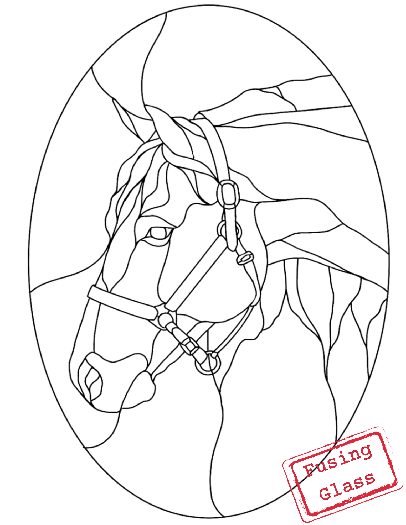 Handmade fused glass horse wall art