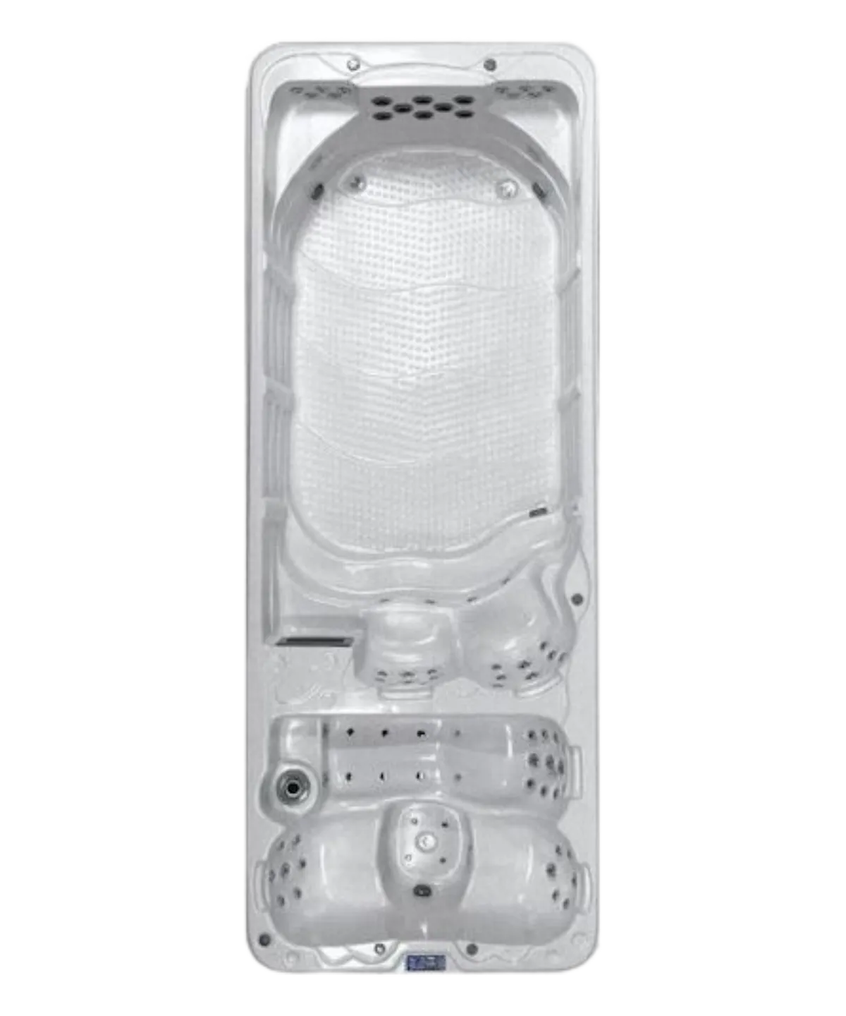 Moderner Whirlpool mit mehreren Sitzplätzen und Massagedüsen