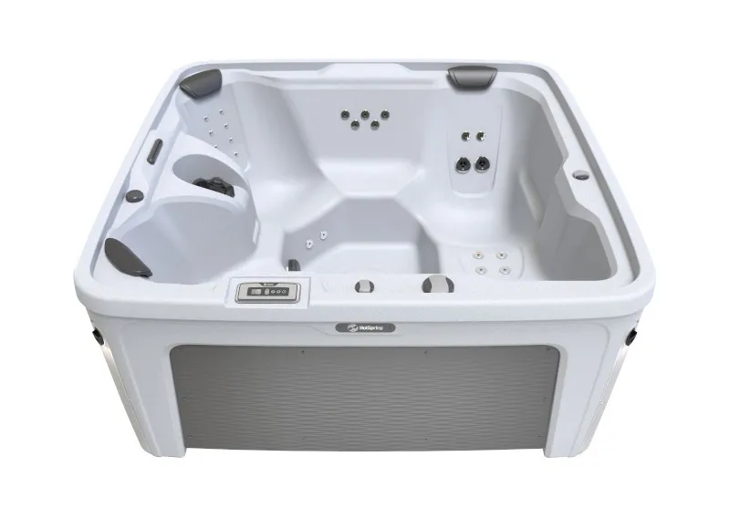 Whirlpool FreeFlow Modell Excursion mit mehreren Sitzplätzen und modernen Wasserfunktionen.