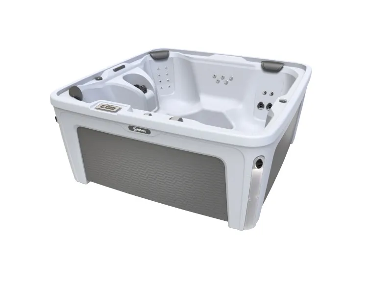 Whirlpool FreeFlow Modell Excursion in elegantem Weiß mit komfortablen Sitzbereichen und modernen Armaturen.