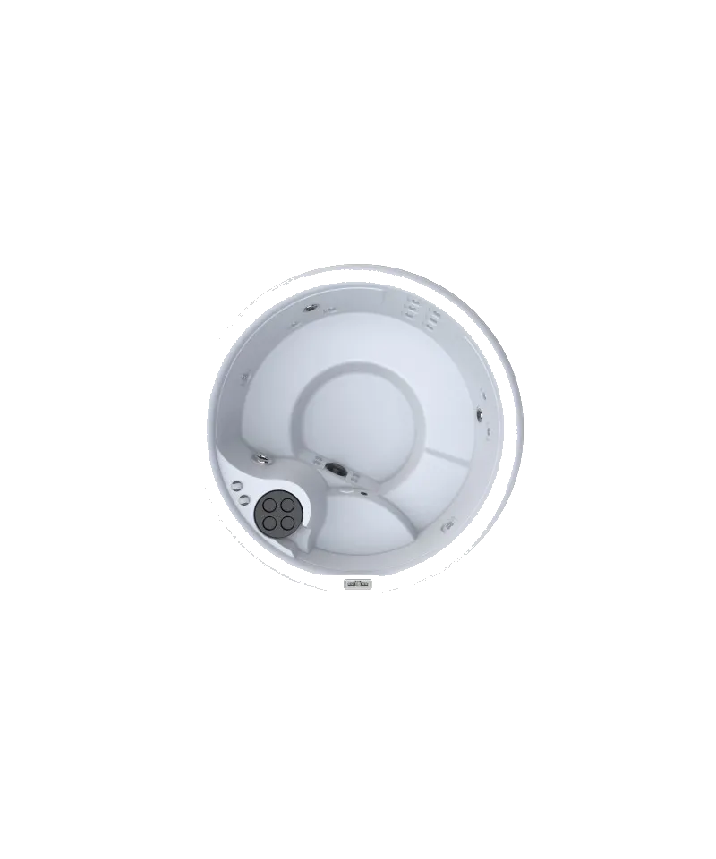 Whirlpool FreeFlow Aptos von oben – runde Bauform mit umlaufenden Sitzplätzen
