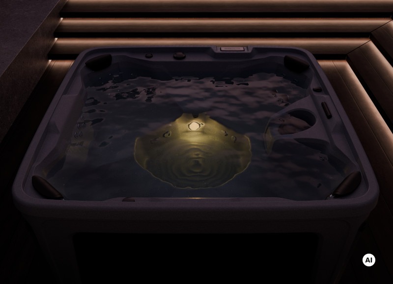 Whirlpool FreeFlow Monterey mit sanfter Beleuchtung und sprudelndem Wasser für entspannende Momente.