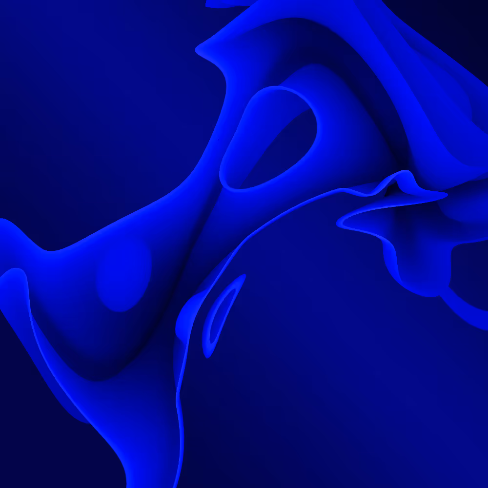 Abstract blue gradient waves with smooth, flowing curves creating a sense of depth.
