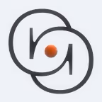 Logo with two interlocking circles containing stylized letters 'g' and 'r' separated by a small orange dot.