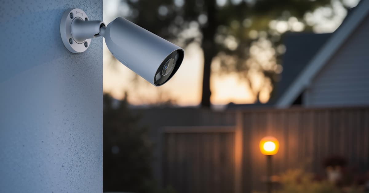 Residential security system with outdoor surveillance camera for home monitoring