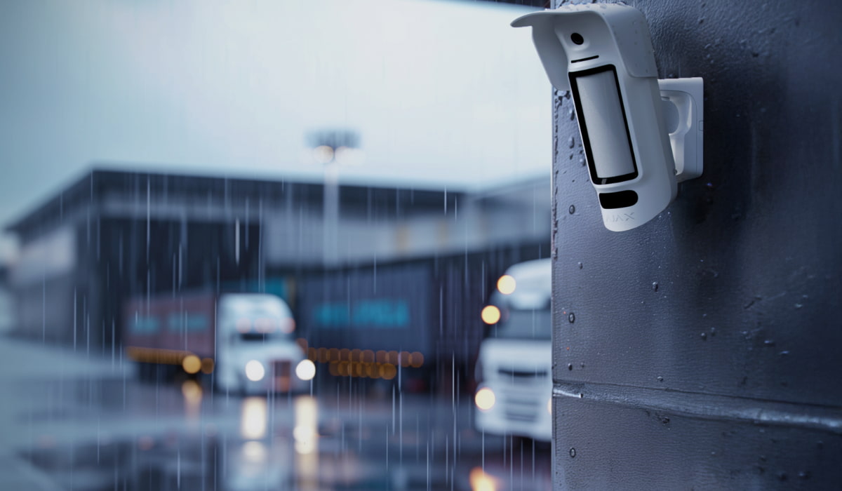 Ajax wireless outdoor detector providing professional intrusion protection for commercial and industrial properties