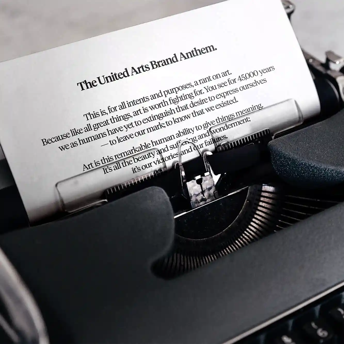 United Arts Brand Anthem Typewriter