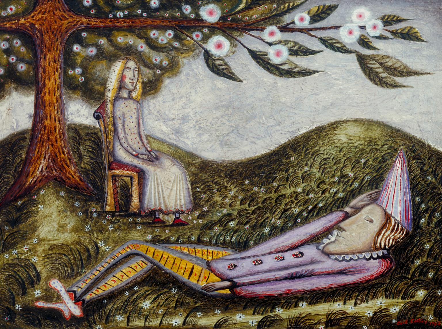 The Sleeping Fool, Cecil Collins, Oil paint on canvas (1943)