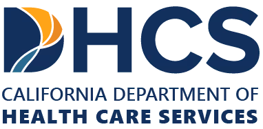 Logo of California Department of Health Care Services with stylized blue and orange design.