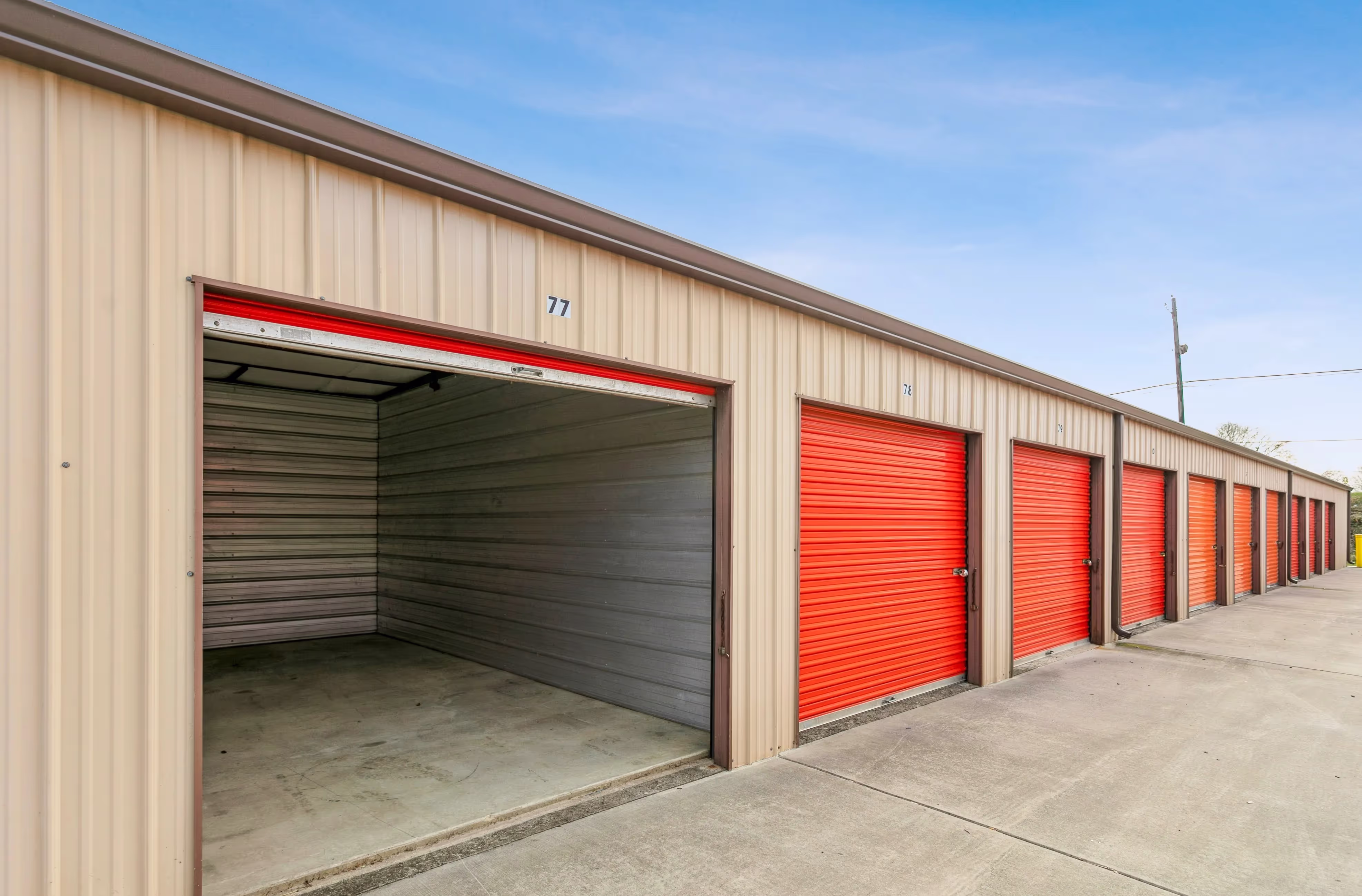 The inside of a self storage units from the outside