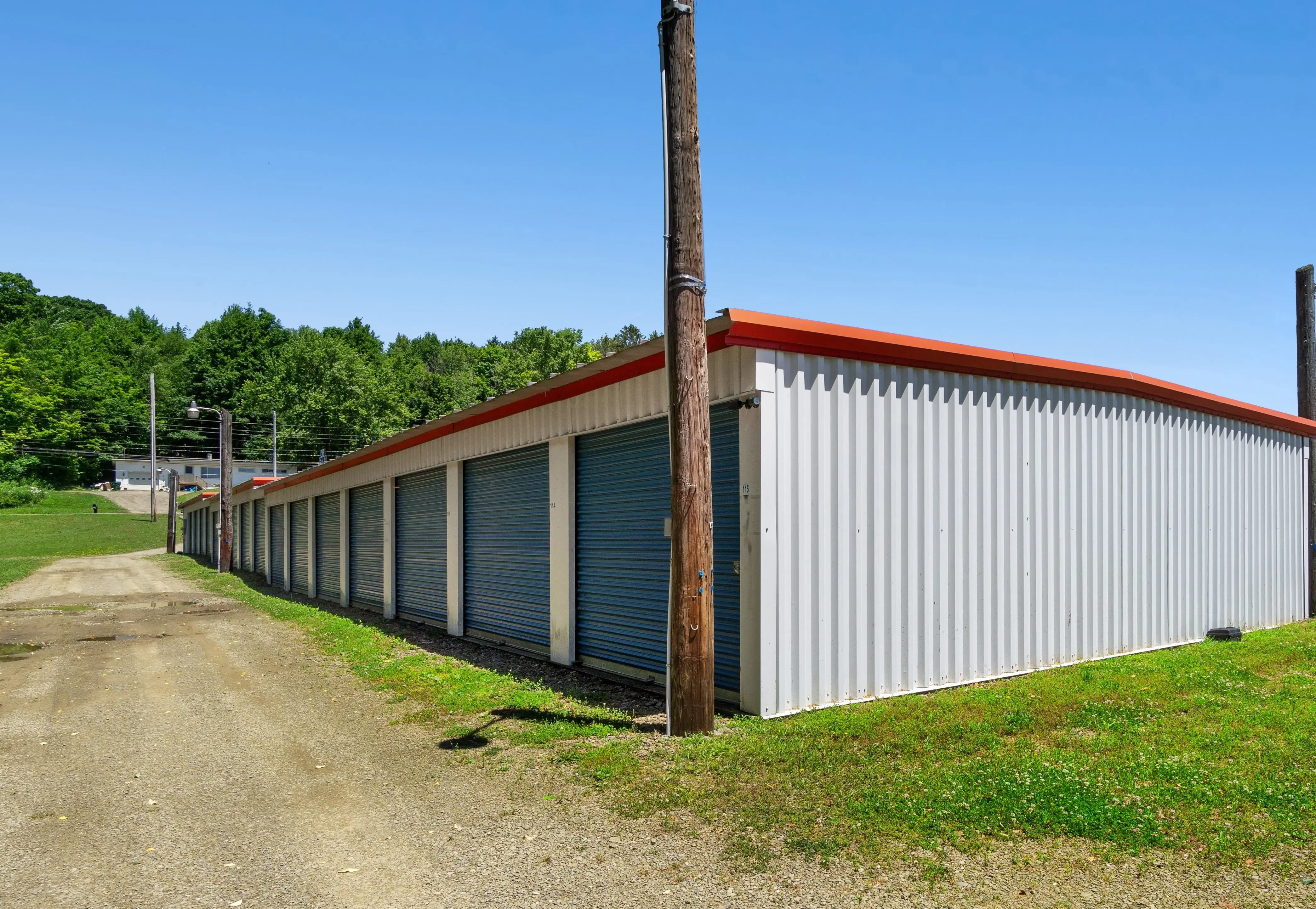 Side view of a self storage building in corry, pa