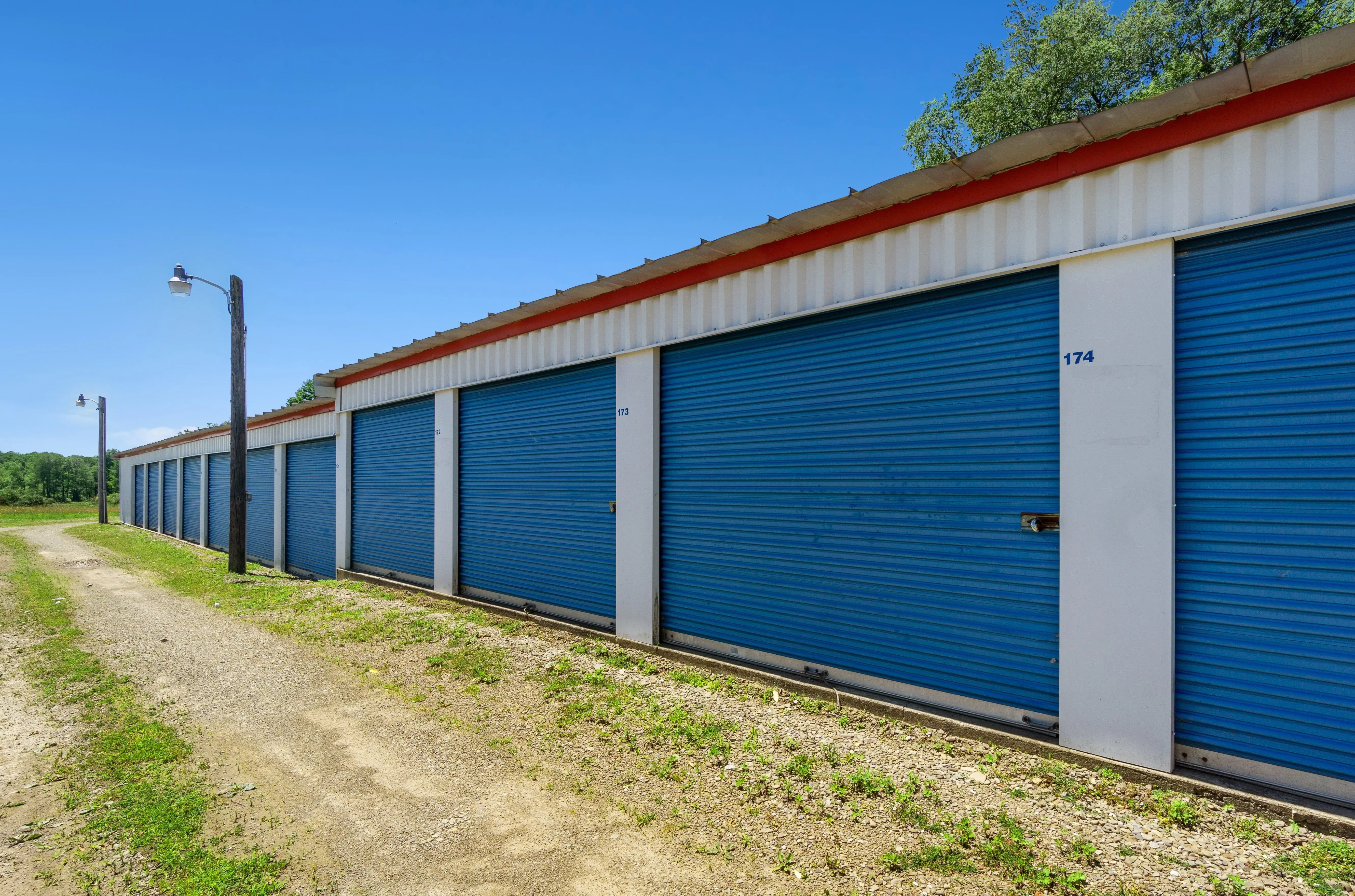 Side view of a self storage building in corry, pa