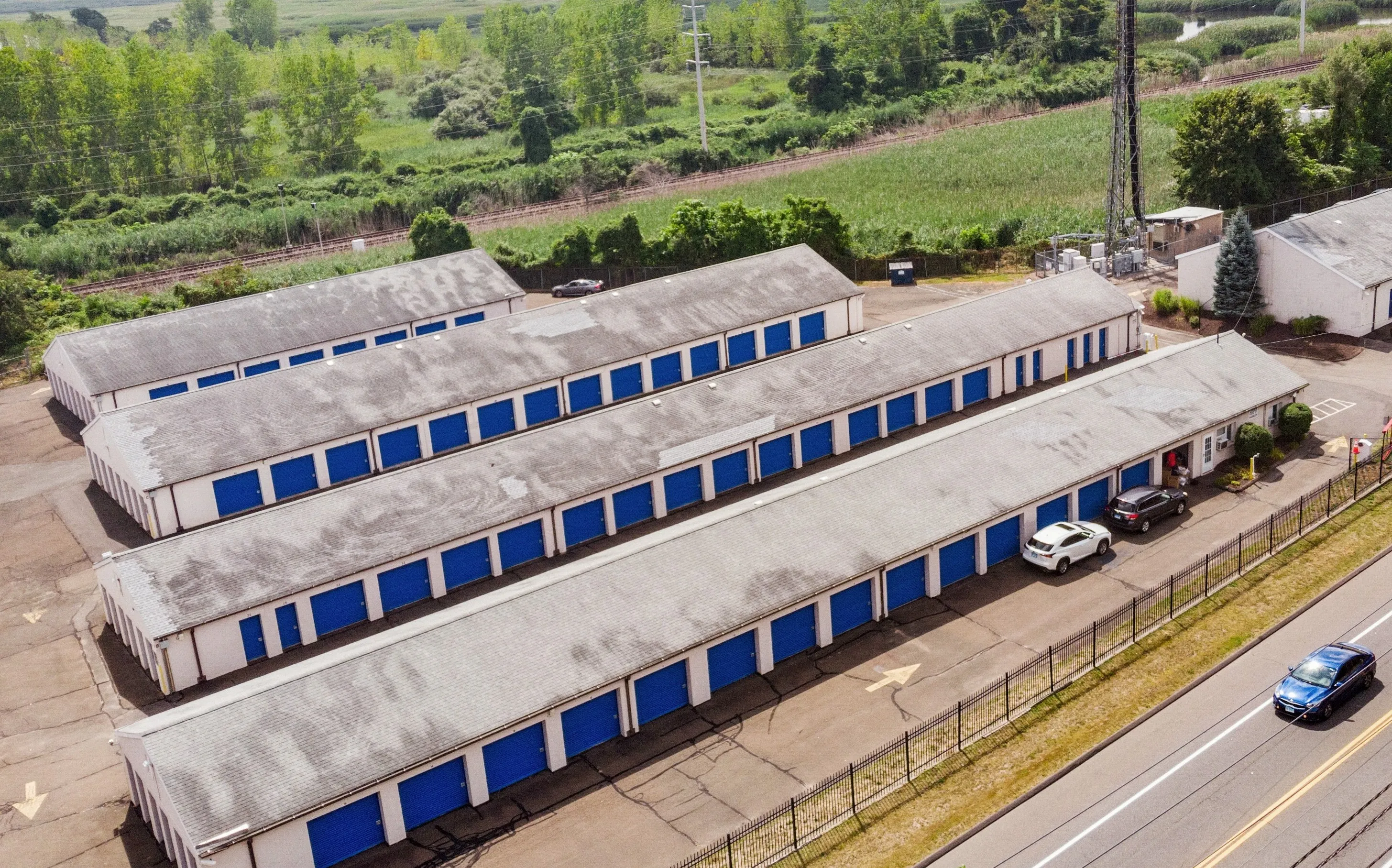 Aerial view of the hamden bolt storage facilty 