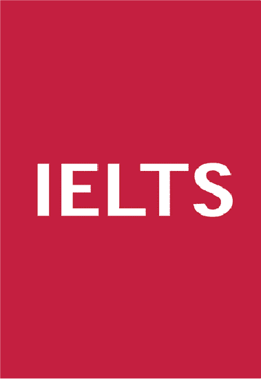 White bold letters spelling 'IELTS' on a solid red background.