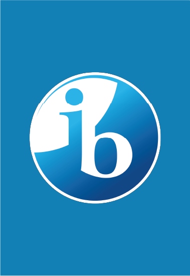 White lowercase letters 'i' and 'b' inside a white-outlined circle on a blue gradient background.