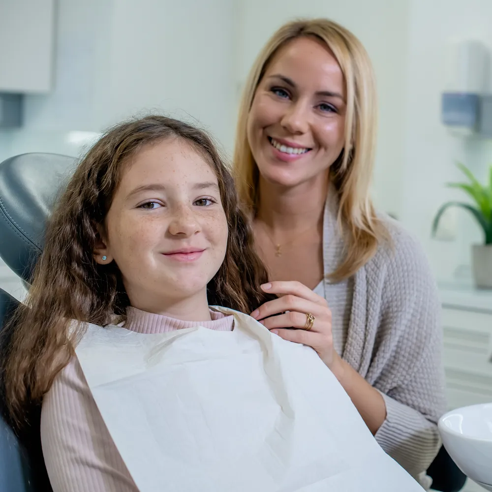 Patient greeting and comfortable first dental visit experience at Haven