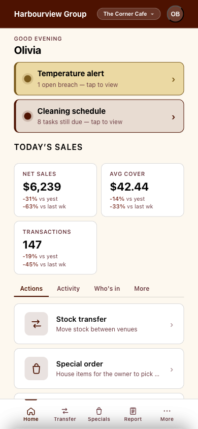 MALA staff app on a phone