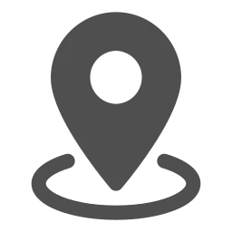 Gray map location pin icon.