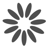 Black circular gear icon with teeth evenly spaced around the perimeter on a transparent background.