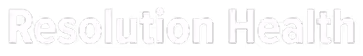 Resolution Health logo with white text on a black background.