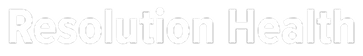 Resolution Health logo with white text on a black background.