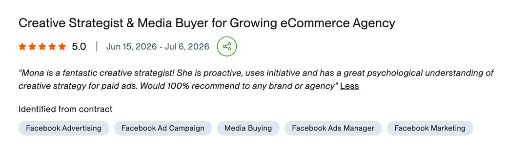 5-star client review