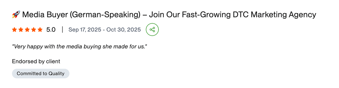5-star client review