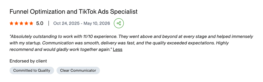 5-star client review