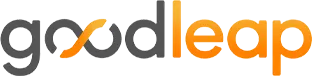 GoodLeap logo with stylized text in gray and orange colors
