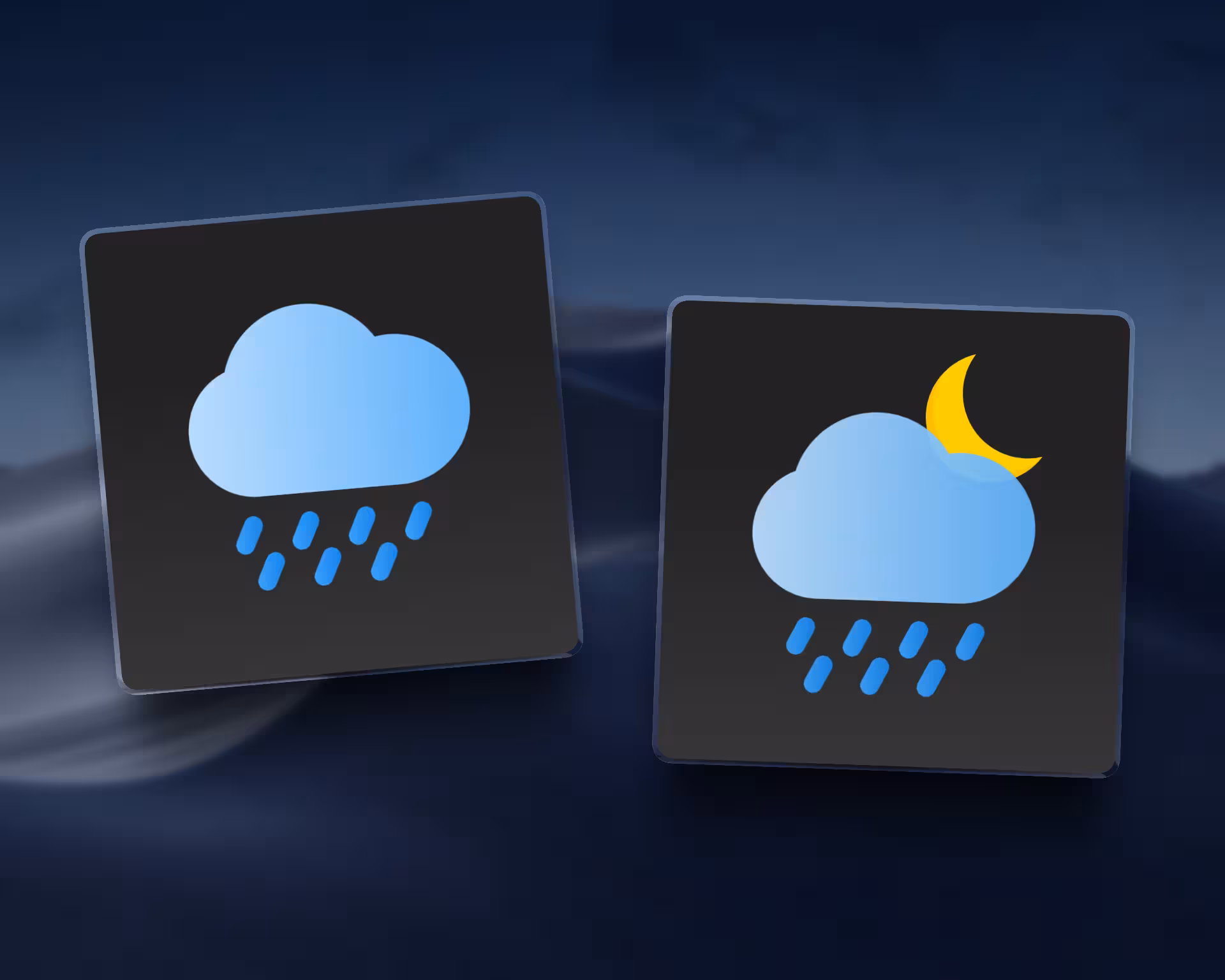 wahed design's weather mobile app logo dark