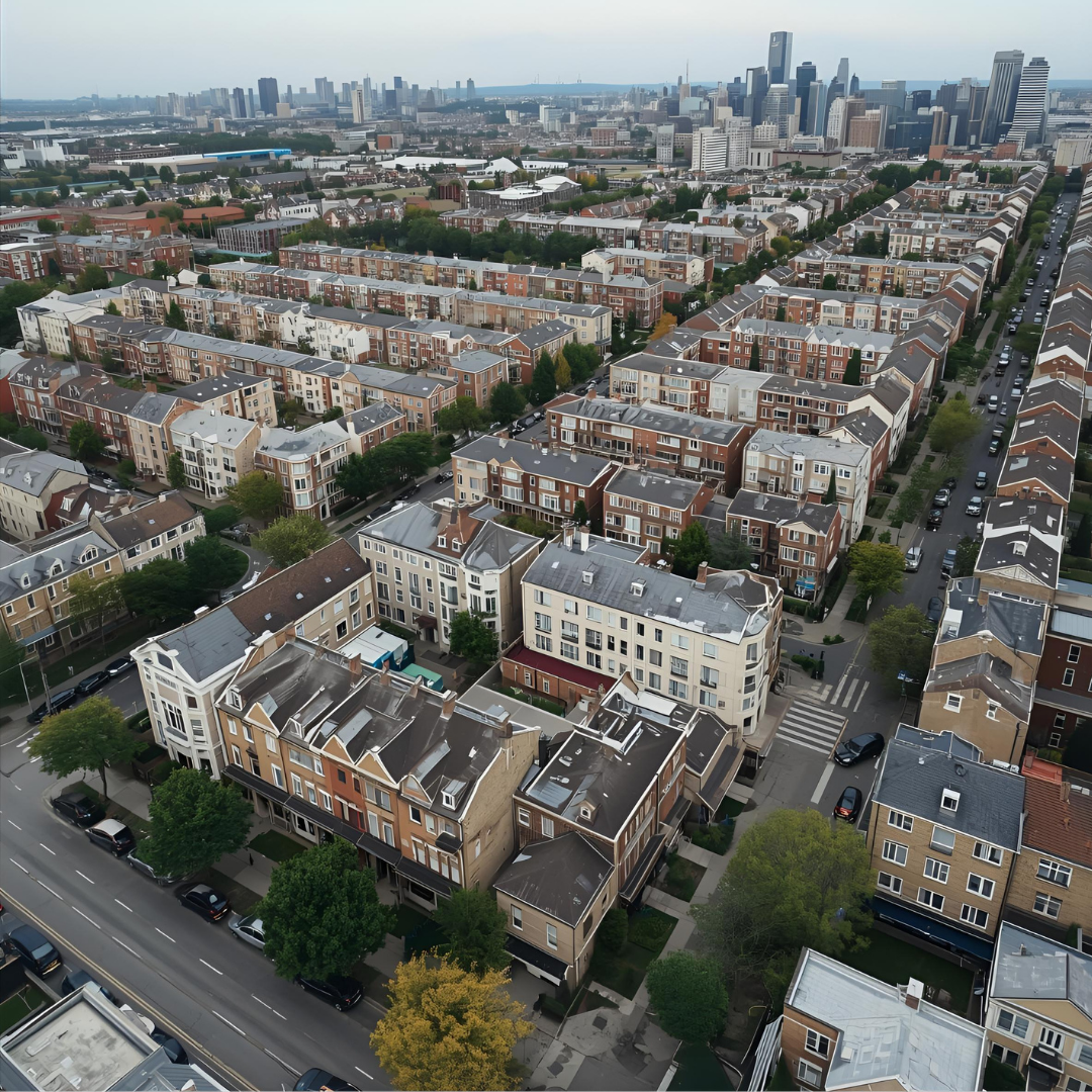 Climate-adaptive architecture rendering with green building features and renewable energy