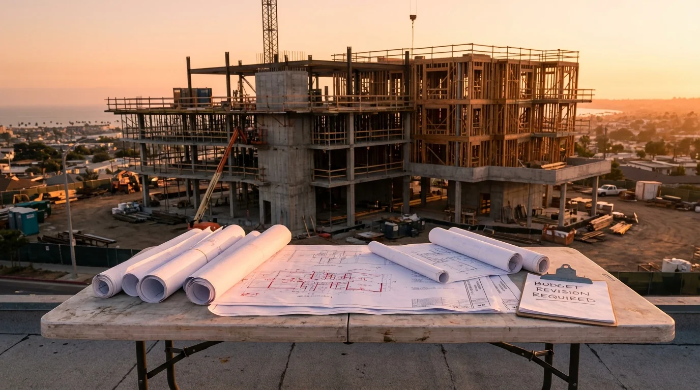 San Diego development budget risk - overdesigned architectural plans causing cost overruns